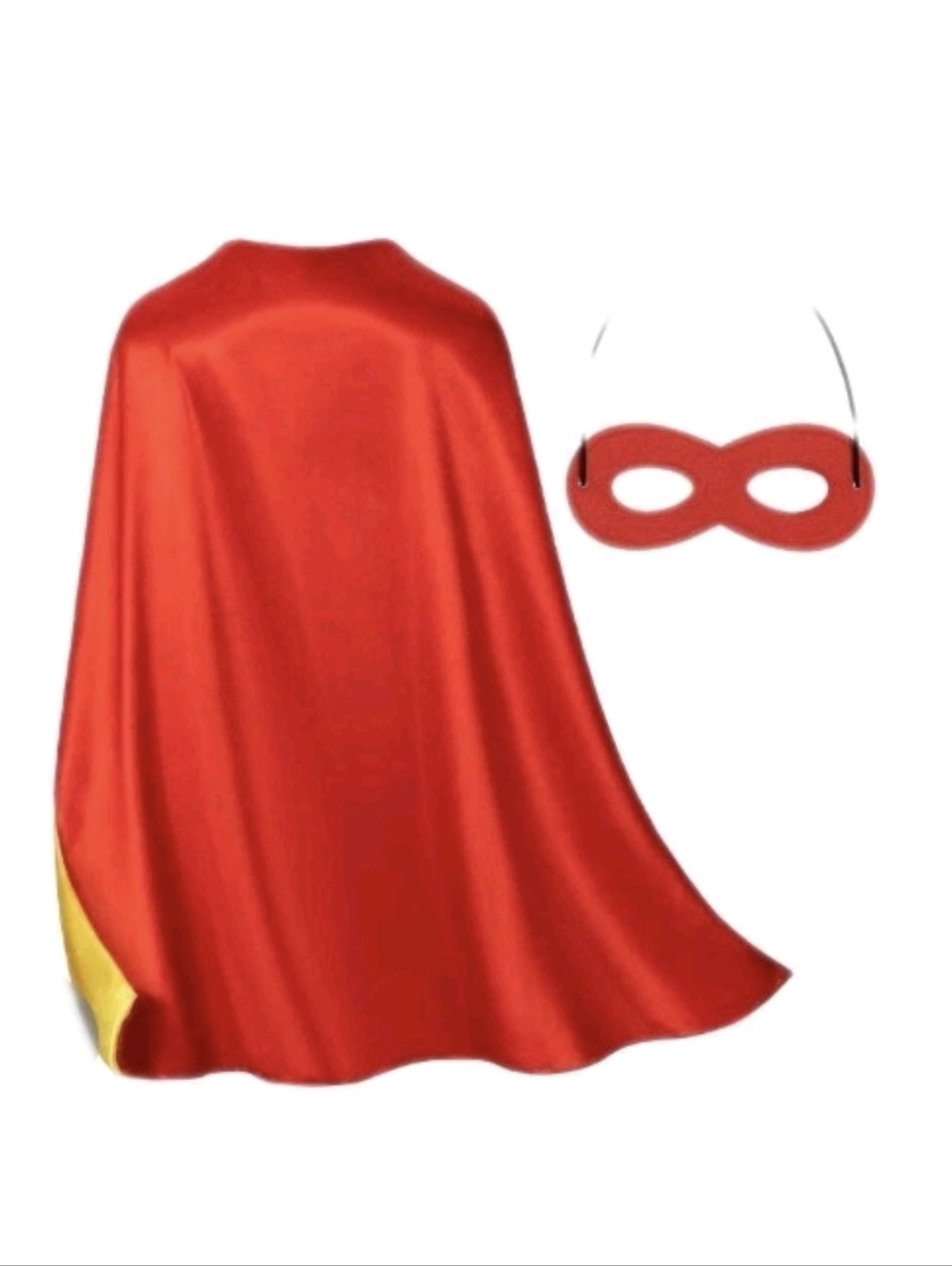 Superhero Cape And Mask Set Red And Yellow Kids Unisex OSFM